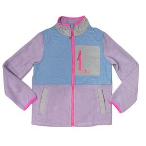 Pastel Lilac - Eddie Bauer Girl's Regular Fit Polar Fleece Full Zip Mock Neck Ja
